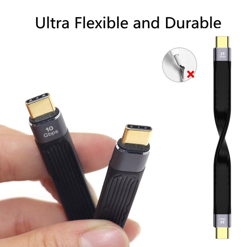 Dây Cáp Sạc Nhanh 13cm USB 3.1 Gen 2 PD 100W Type C 10Gbps truyền hình ảnh 4K thunderbolt 3