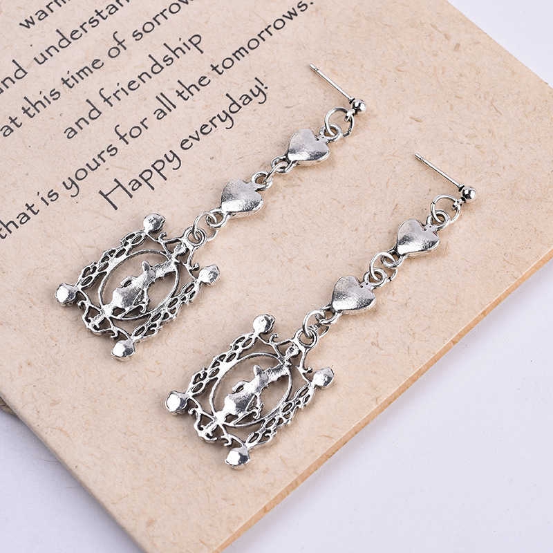 Khuyên tai hình trái tim nơ và quạt nhỏ xinh xắn thời trang Nhật Hàn 2267