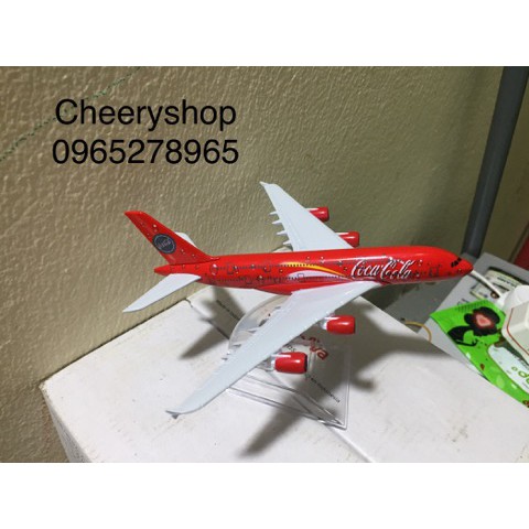 Mô hình máy bay Coca Cola A380 16cm(Mô hình máy bay+ đế trưng bày)