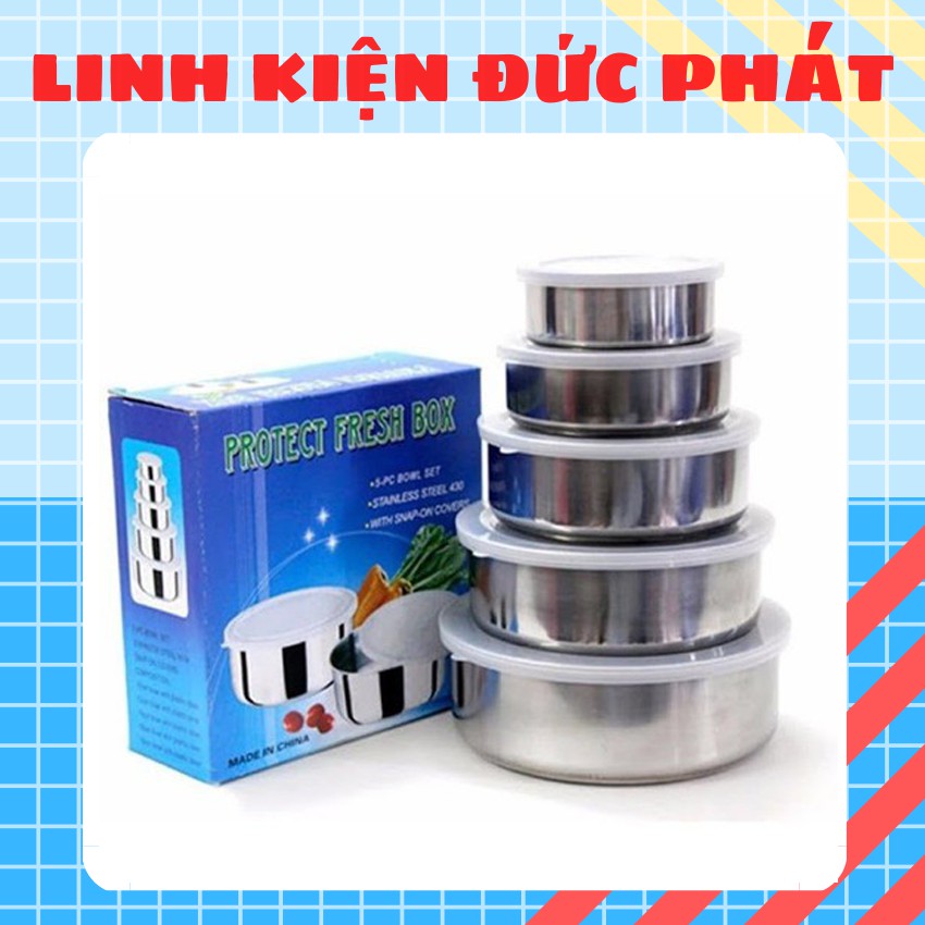 BỘ 5 HỘP INOX ĐỰNG THỨC ĂN