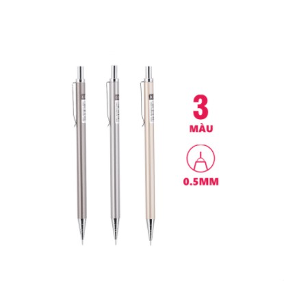 Bút Chì Bấm Thân Kim Loại 2B 0.5mm / 0.7mm - DELI ( MÀU NGẪU NHIÊN ) 1 CÂY