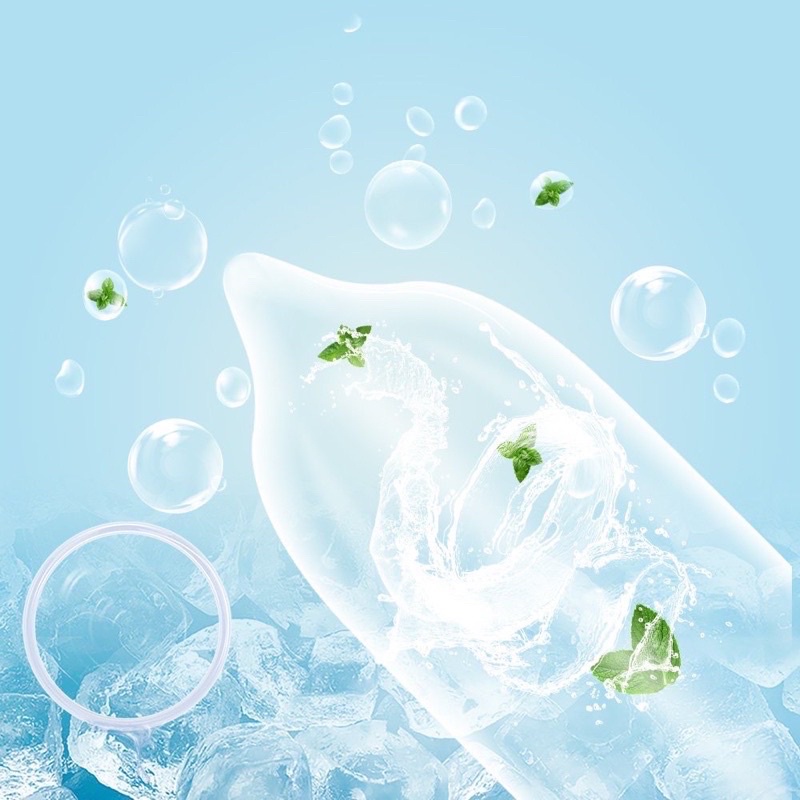 Bao cao su BANBENT Biggan hương bạc hà, cảm giác the mát,siêu mỏng 0.01, nhiều gel, 10 bcs kèm quà tặng