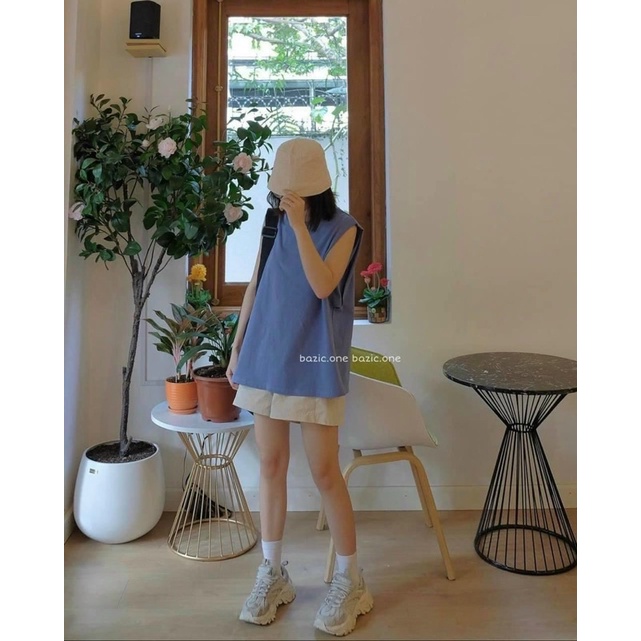 Set áo thun tanktop trơn kèm lót trong - 8 màu pastel GENZ ❤️