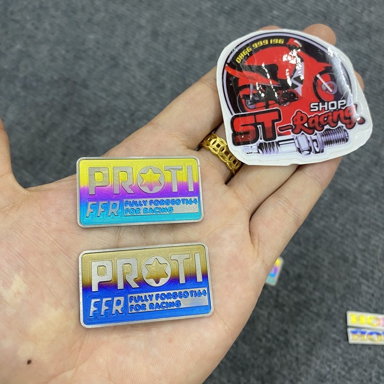 Tem Titan Dán xe, Logo Titan. Tem móc khóa mèo thần tài, tem cánh chim cho các dòng xe