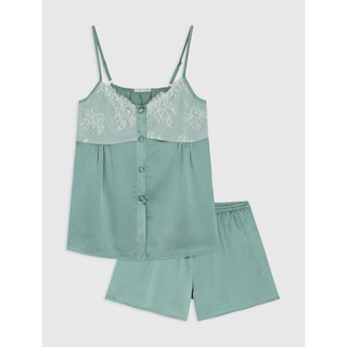 Set Pyjama Luxury choàng 2 dây phối ren 3 màu cao cấp