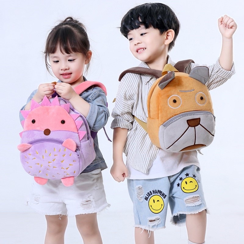 Balo Nỉ Nhung KaKoo Mẫu Giáo Hình Con Vật Cho Bé