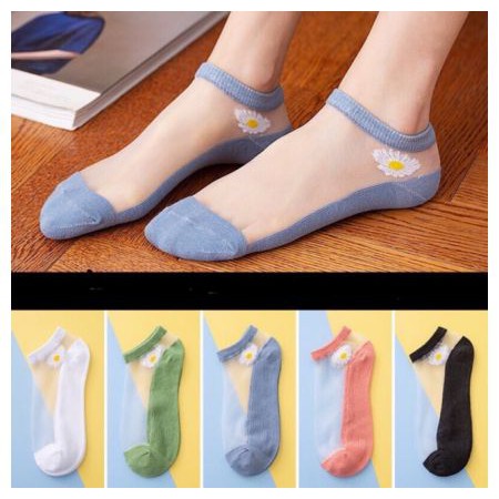 Combo 10 đôi Tất nữ cổ ngắn (vớ nữ cổ ngắn) thêu hoa cúc hoạ mi cực xinh,cực đẹp