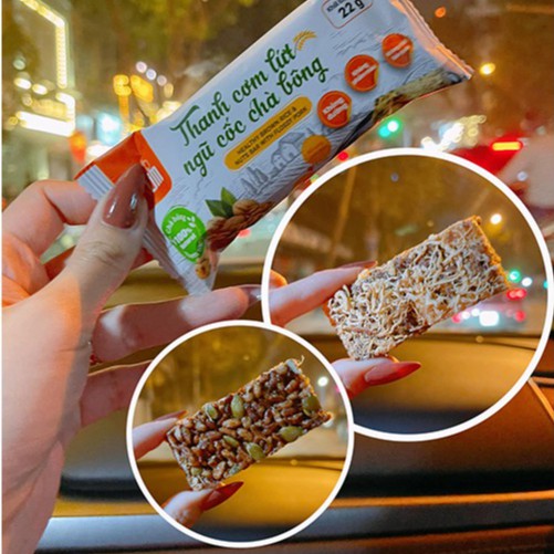 Thanh ngũ cốc chà bông hỗ trợ ăn kiêng giảm cân hiệu quả an toàn với hộp 100g (5 gói x 20) tập gym thể thao giảm cân