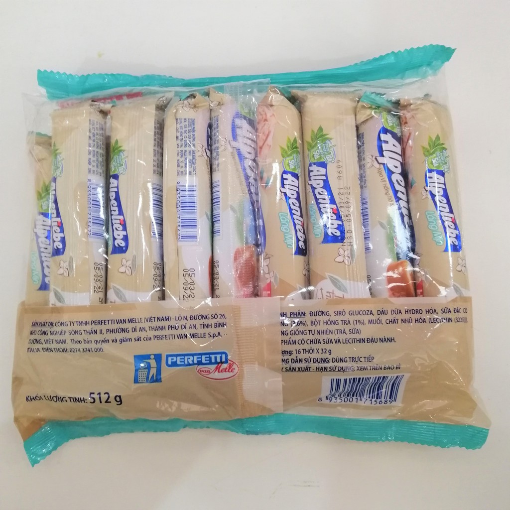 Kẹo Vị Hồng Trà Sữa Alpenliebe Milktea (Gói 16 thanh)