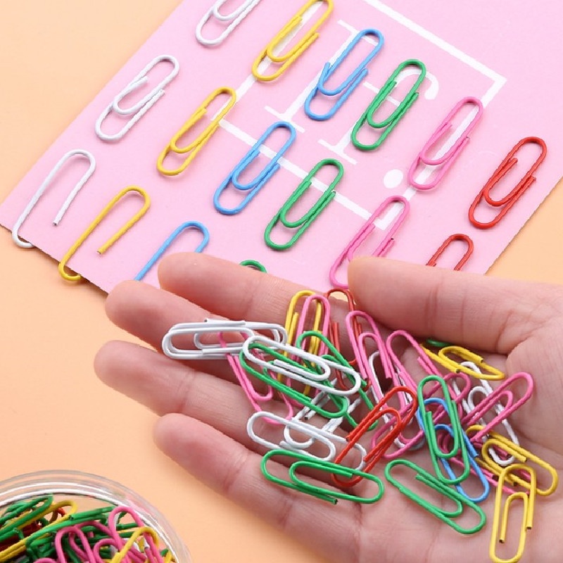 Set 10 Kẹp Giấy Kim Loại Nhiều Màu 28mm