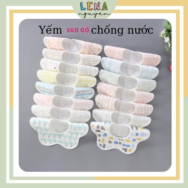 Yếm 360 độ yếm ăn dặm chống nước 100% cotton mềm mại giá rẻ