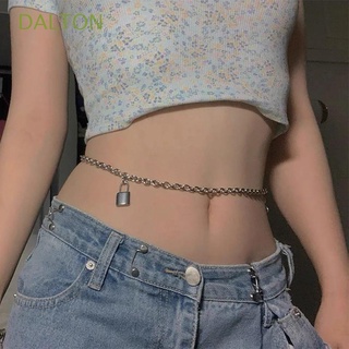 DALTON Personality Female Waist Chain Vintage Belly Belt Body Necklace Lock Pendant Sexy Female Adjustable Alloy Simple Fashion Jewelry/Multicolor