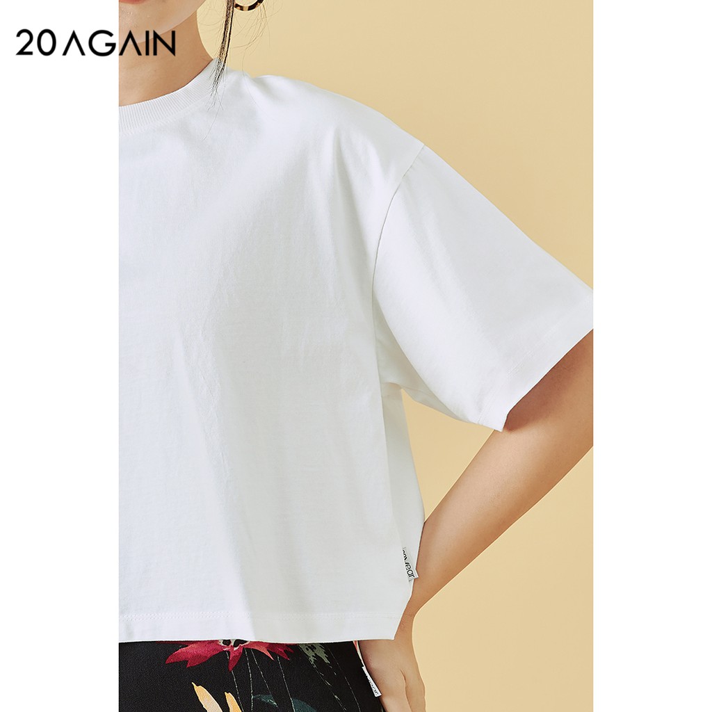 [Mã WABR1111 giảm 10% đơn 250K] Áo phông nữ ngắn tay cổ tròn 20AGAIN, khóa kéo thân sau, trẻ trung ATW1153 | BigBuy360 - bigbuy360.vn