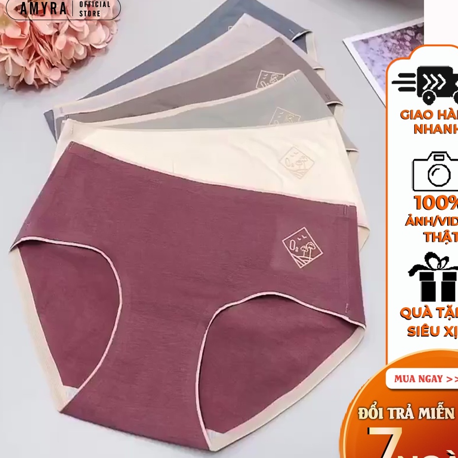 [ Combo ] Quần Lót Cotton Nữ 100 Tàng Hình không Đường May Diệt Khuẩn-AMYRA QL1 | BigBuy360 - bigbuy360.vn