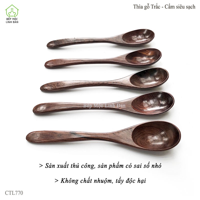 Thìa Ăn Dặm Gỗ Trắc, Cẩm Lai Siêu Sạch HAHANCO  Size 15cm