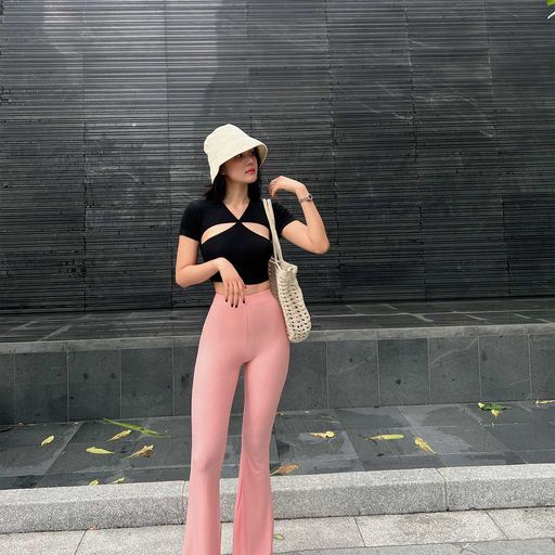 Quần Dài Nữ Slim Stretch Flared , Chất Vải Thun Gân Mỏng Thoải Mái , WQD000057 ,SOMEHOW
