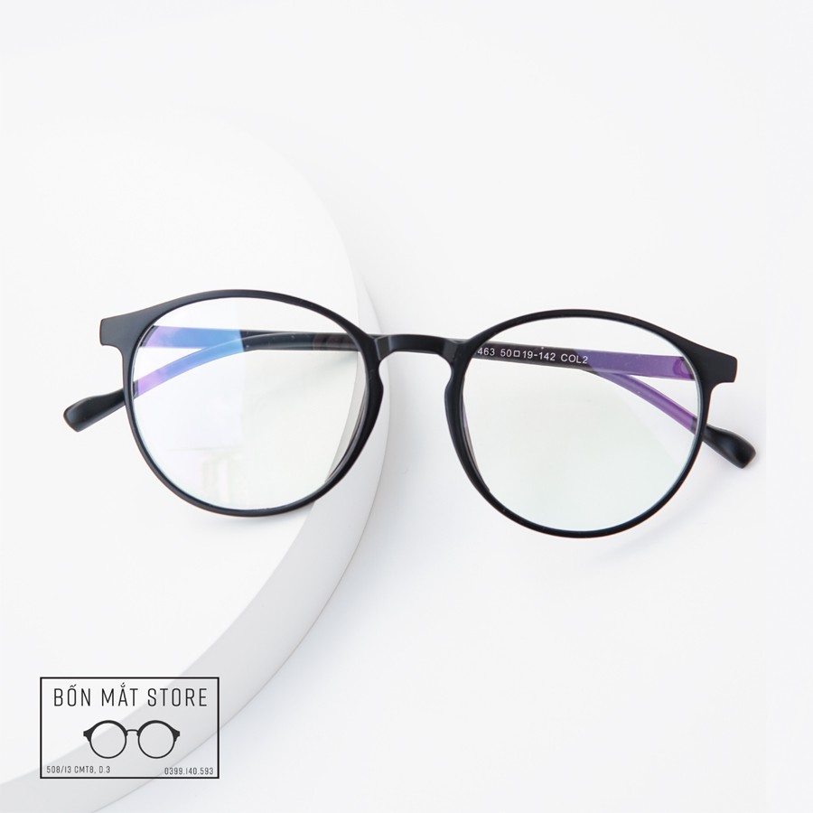 Gọng Kính Cận Nhựa Acetate Form Tròn B463 (Tặng Khăn Hộp)