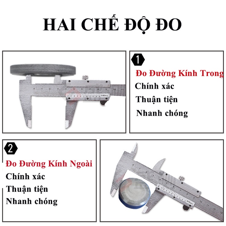 Thước Cặp Cơ Khí ABG 0-6″/0-150mm/0.02mm Thước Kẹp Cơ Nhôm Chính Xác Chống Mài Mòn Cao Cấp Cho Thợ Cơ Khí