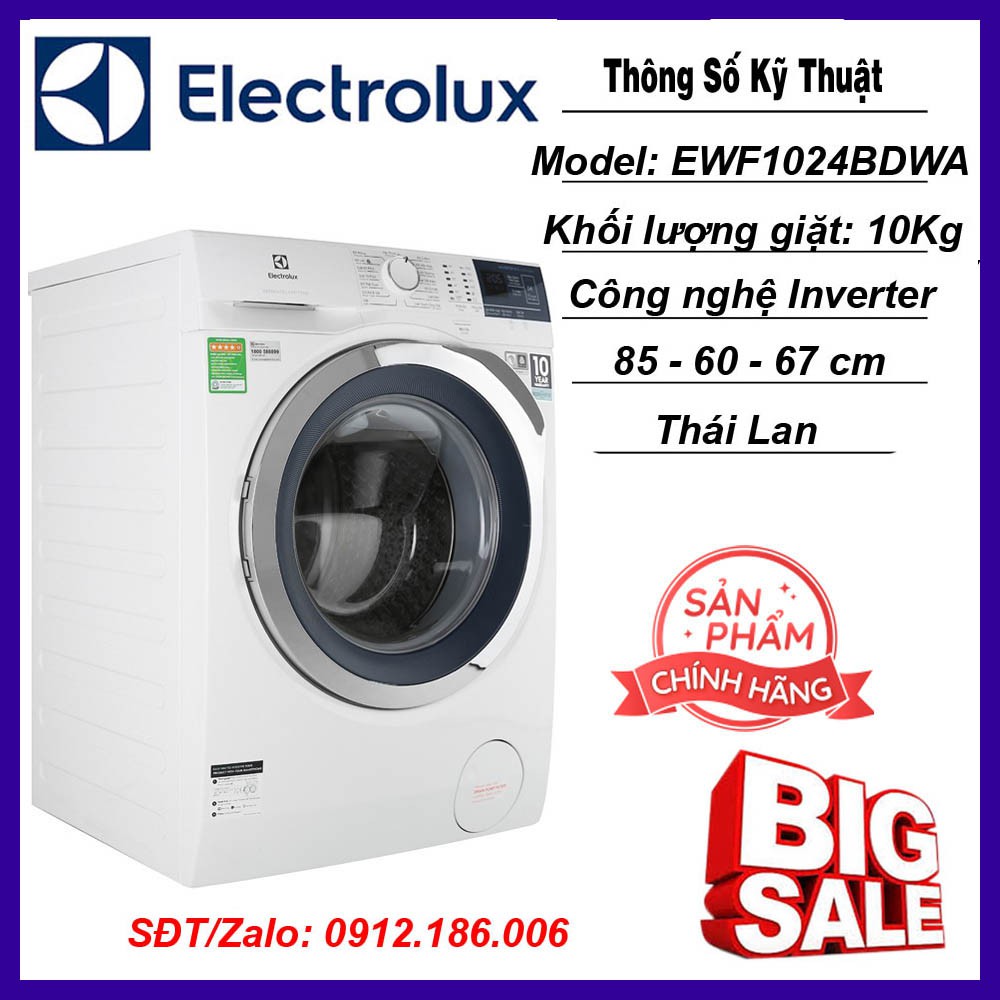 Máy giặt Electrolux Inverter 10 kg EWF1024BDWA