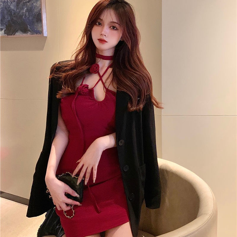 COZOK Đầm Hai Dây Không Tay Quyến Rũ Hợp Thời Trang