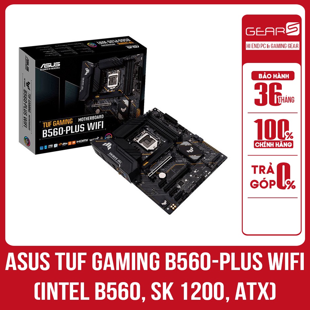 Bo mạch chủ ASUS TUF GAMING B560 - PLUS WIFI (Intel B560, Socket 1200, 4 khe Ram DDR4) - Bảo hành 36 Tháng