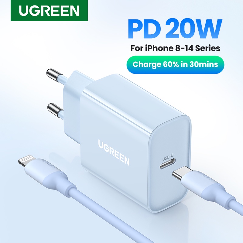 Ugreen Cốc Sạc Nhanh USB Type C 4.0 3.0 QC PD 20W QC4.0 QC3.0 Cho iPhone 14 13 12 8 Xiaomi