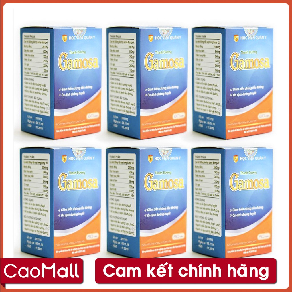 [CaoMALL] - Bộ 6 hộp Thanh đường Gamosa Học Viện Quân Y hỗ trợ người bị tiểu đường