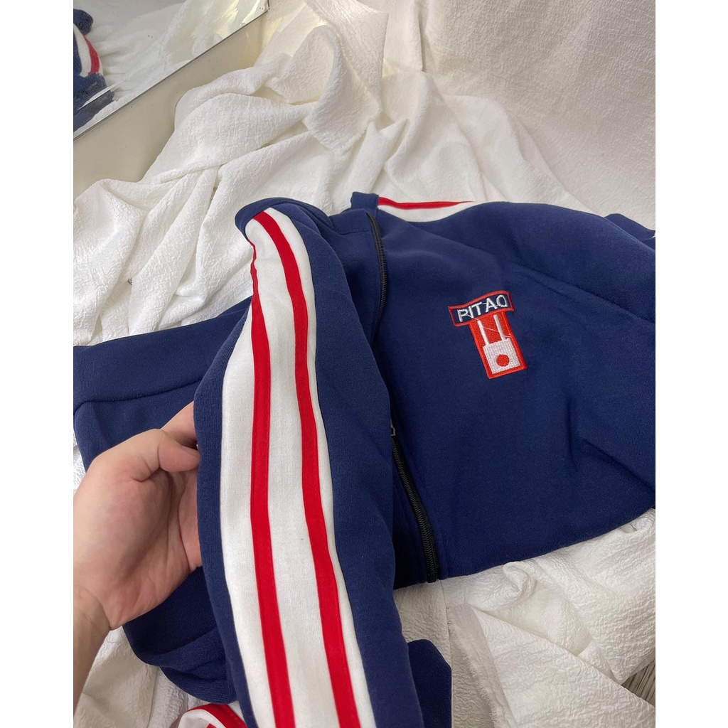 Áo Khoác Nỉ 🌸 Hoodie xanh 3 sọc  thể thao form rộng bigsize nam nữ Ulzzang nóng 🌸 | BigBuy360 - bigbuy360.vn