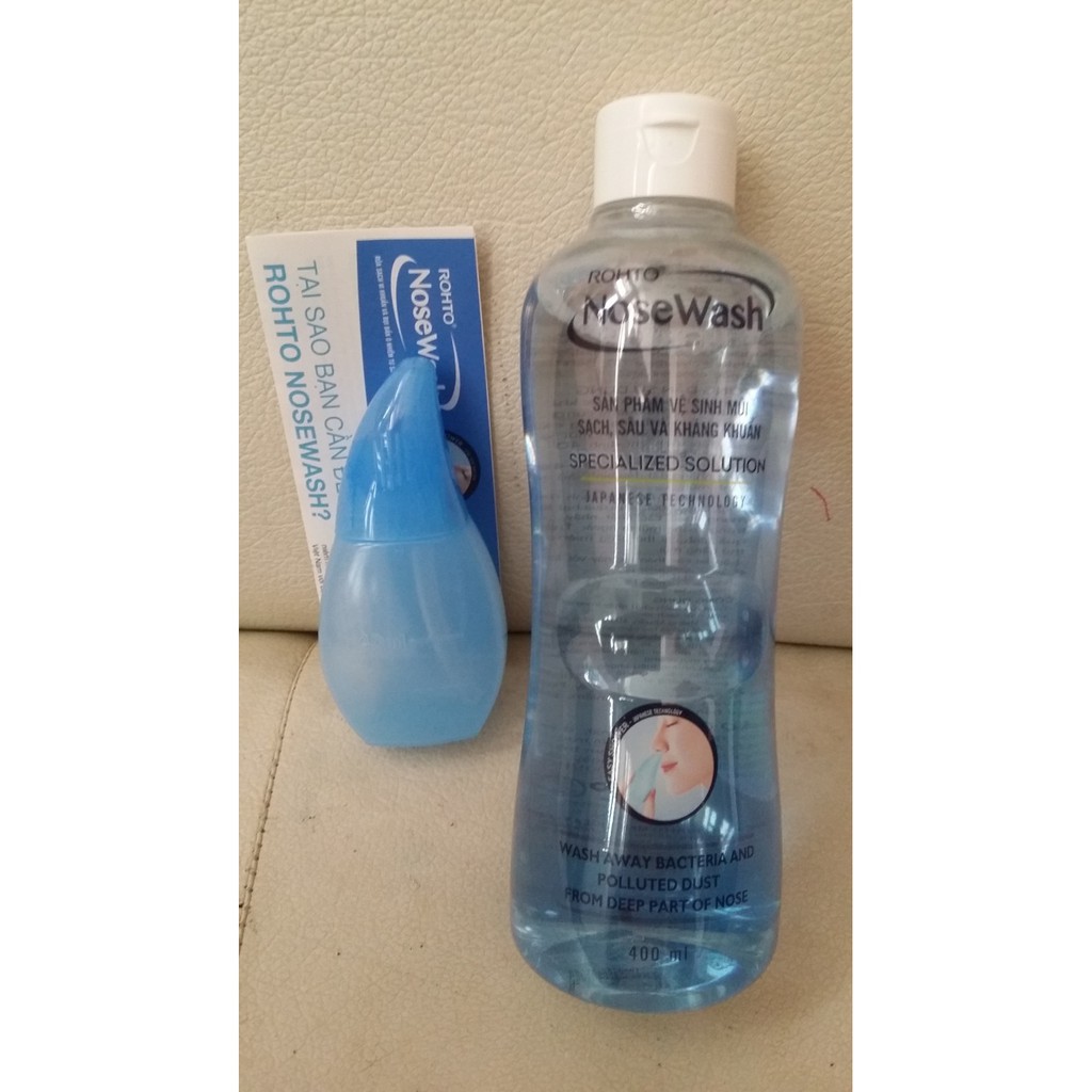 Bộ Sản Phẩm Vệ Sinh Mũi Rohto NoseWash (1 Bình Vệ Sinh Mũi Easy Shower Và 1 Bình Dung Dịch 150/400 Ml)