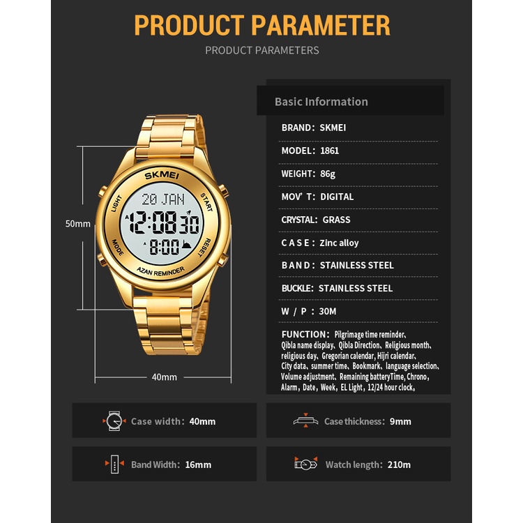 Đồng Hồ Điện Tử Đèn LED Đa Năng SKMEI