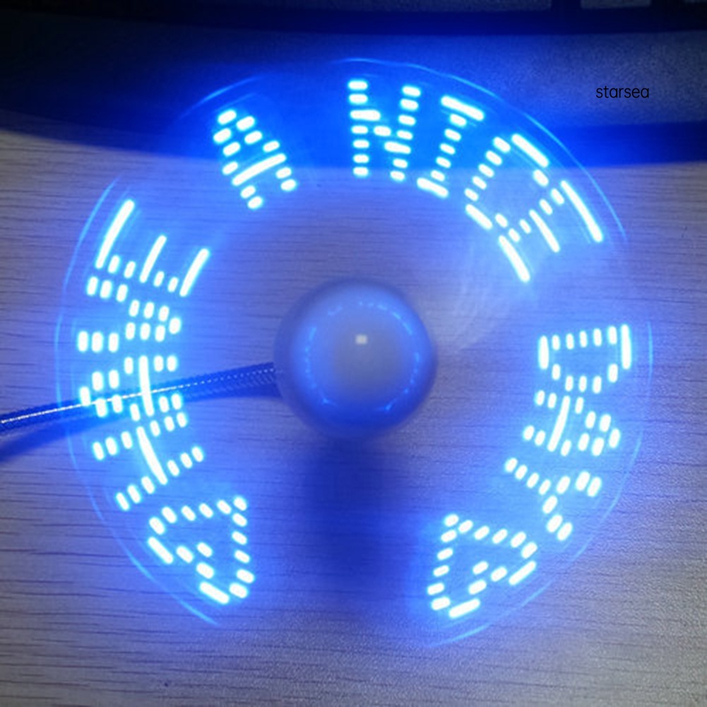 Quạt USB mini cầm tay hình đồng hồ có đèn Led nhỏ gọn phong cách