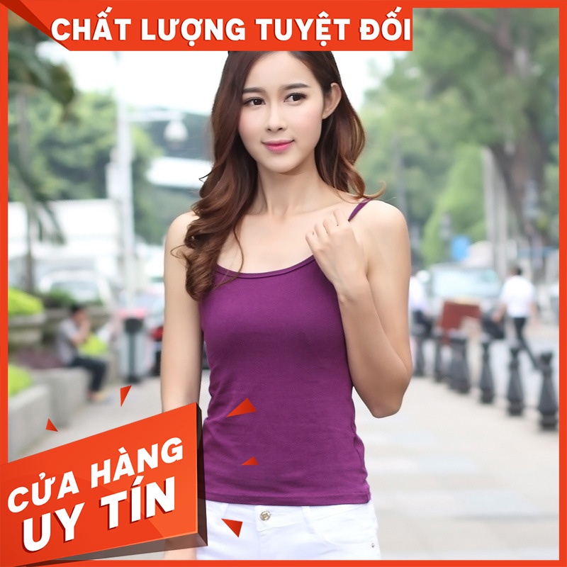 Áo dây thun lạnh dáng dài mặc nhà có thể điều chỉnh dây vai