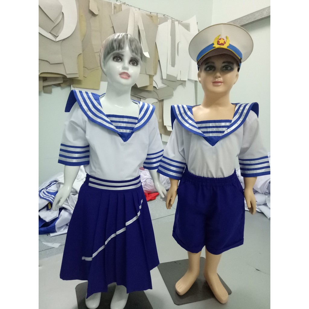 Bộ quần áo hải quân trẻ em kèm nón