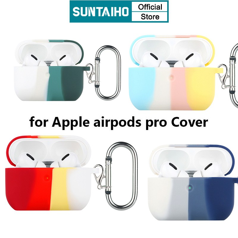 Vỏ Bảo Vệ SUNTAIHO Cho Hộp Sạc Tai Nghe for Apple Airpods Pro 3 2 1 Không Thấm Nước Cao Cấp Tỉ Lệ 1:1 Màu Sắc Cầu Vồng