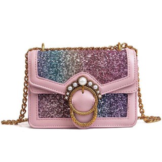 (TẶNG TÚI GẤM ĐỎ MAY MẮN hoặc VÒNG TAY CHỈ ĐỎ MAY MẮN)Túi kim tuyến khóa ngọc 2018