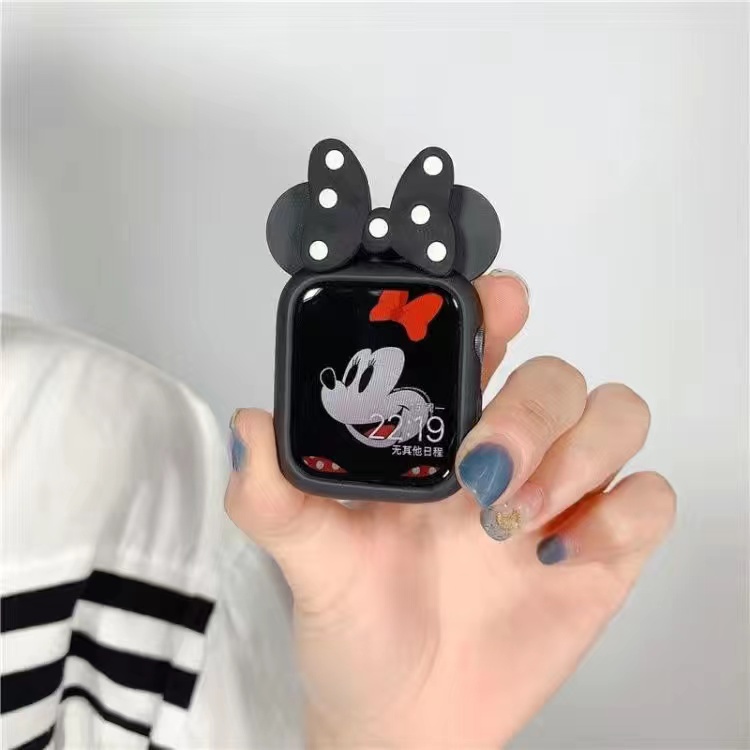 Hoạt Hình Ốp Bảo Vệ Bằng Silicon Mềm Hình minnie Cho Apple Watch Se 7 6 5 4 3 2 1 41mm 45mm 44mm 40mm 38mm 42mm