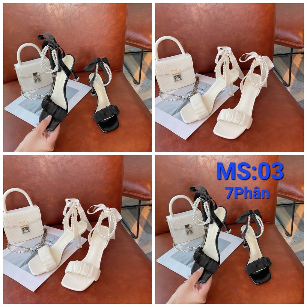 Giày Sandal Cao Gót Nữ Nhọn 7 Phân Mẫu Mới Siêu Xinh - MS 03
