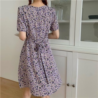 Đầm hoa tím nhí basic