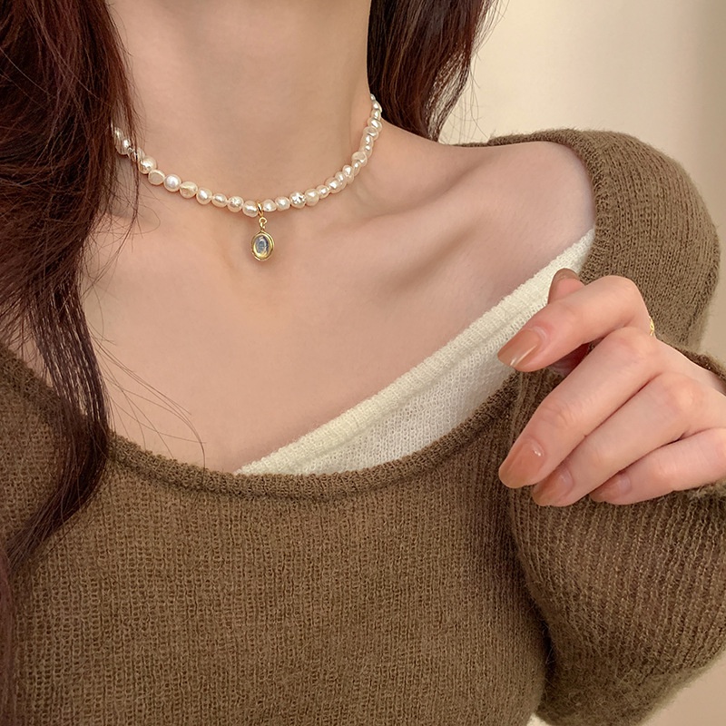 Vòng Cổ Choker Ngọc Trai Trắng Sang Trọng Thời Trang Cho Nữ