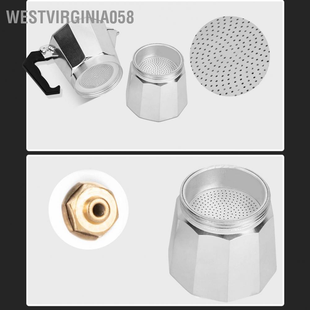 Có thể bán buôn Moka Pot Ý Máy pha cà phê trên mặt bếp bằng nhôm Hợp kim Phong cách châu Âu Đồ dùng bát giác Westvirginia058 Hàng giao ngay