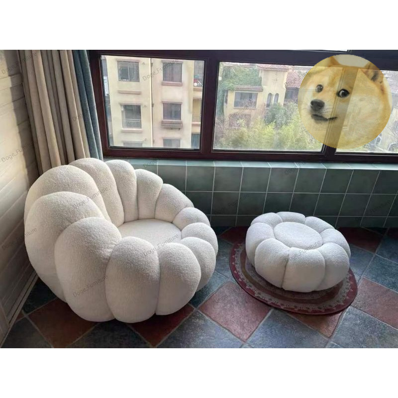 Ghế lười Sofa đơn cánh Hoa thư giãn, sofa mini ngắn đọc sách, trang trí phòng khách