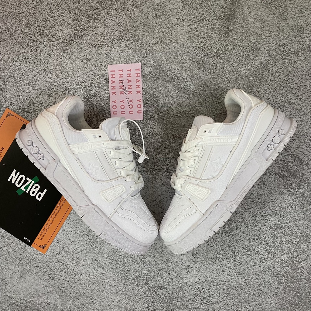 Giầy LVe Full Trắng full phụ kiện, Giầy LVe Sneaker nam nữ