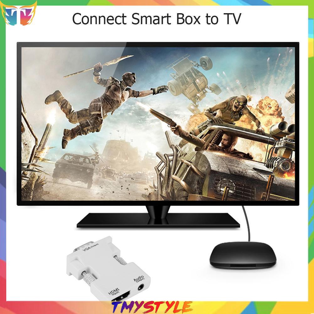 Cổng chuyển đổi từ HDMI sang VGA với cáp âm thanh 1080P chất lượng cao