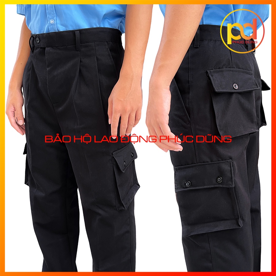 Quần tây túi hộp bảo vệ cơ động màu đen chuyên nghiệp giành cho bảo vệ, vệ sĩ