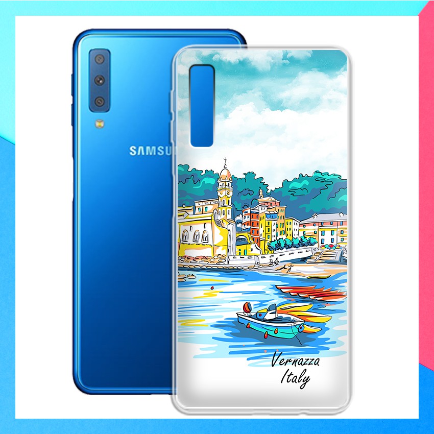 Ốp lưng Samsung Galaxy A7 2018 / A750 in họa tiết du lịch các nước tranh phong cảnh mùa hè - 01029 Silicone Dẻo