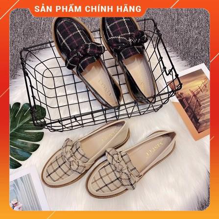 SLIPON NƠ TAI VẢI DẠI VIỀN DA BÓNG D0015E LAS