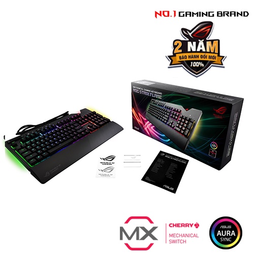 Bàn Phím Chơi Game Asus Rog Strix Flare RGB Aura Sync USB Hàng Chính Hãng