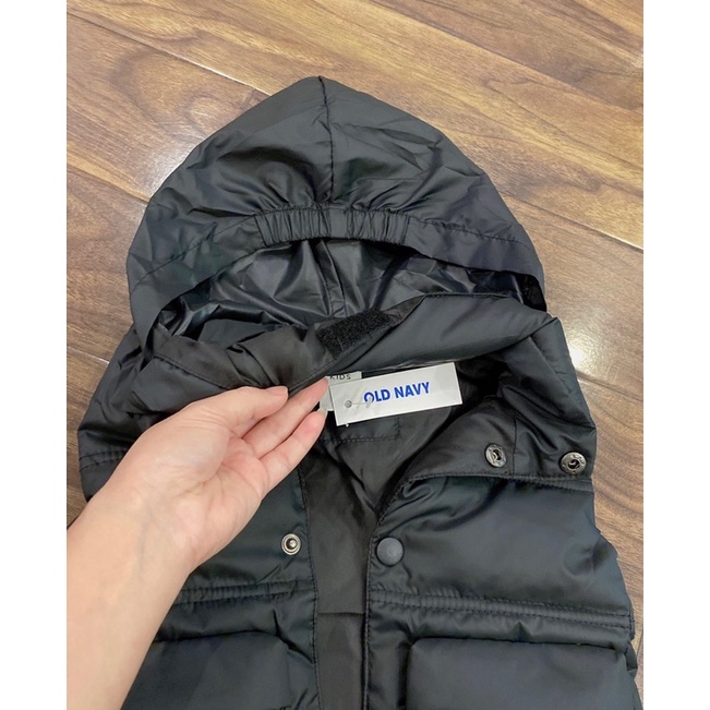 Áo khoác Phao gile OLD NAVY có mũ giấu cổ bé trai bé gai 2-6y