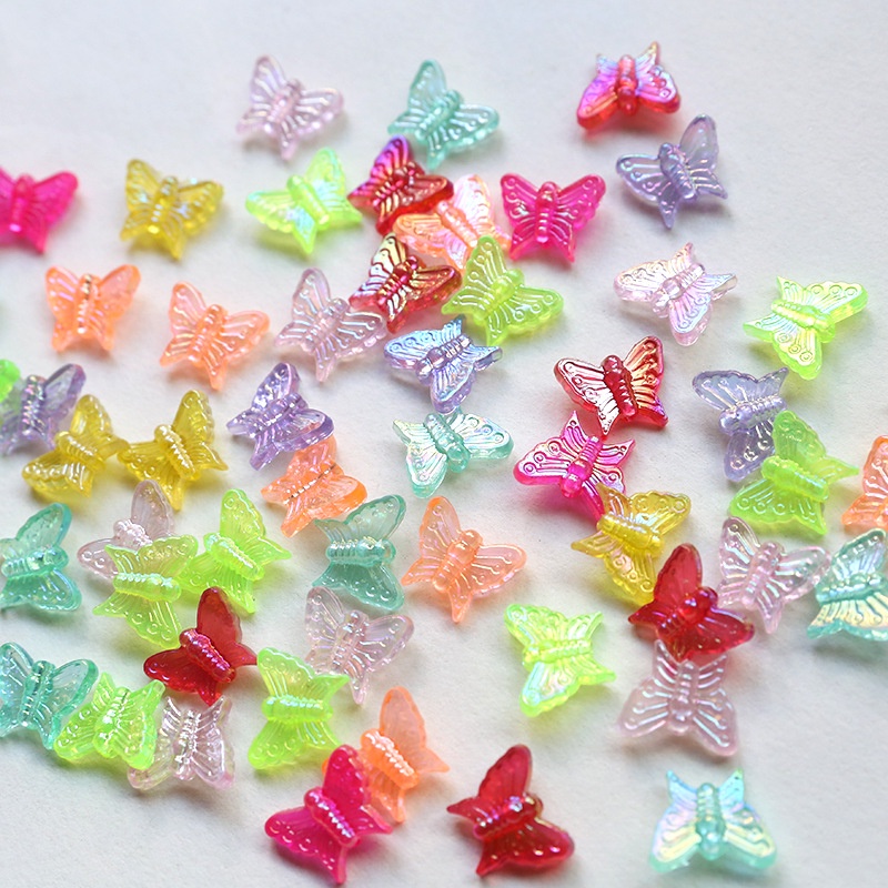 Bộ Hạt Hình Bướm Có Lỗ Dùng Làm Vòng Tay DIY Màu Sắc