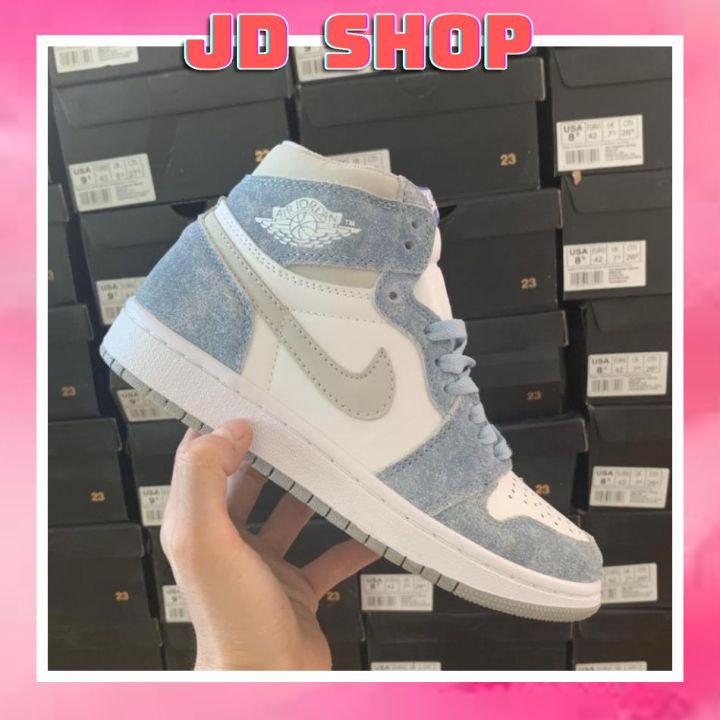 Giày Jordan 1 cao cổ Hyper Royal xanh nỉ, Giày JD1 xanh nỉ cổ cao siêu hot 2021 Full Box Bill | BigBuy360 - bigbuy360.vn